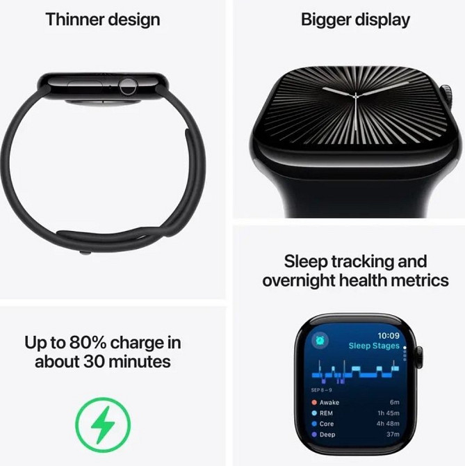 Apple watch series 10 46mm jet black al black sb s/m gps. Київ - фото 2