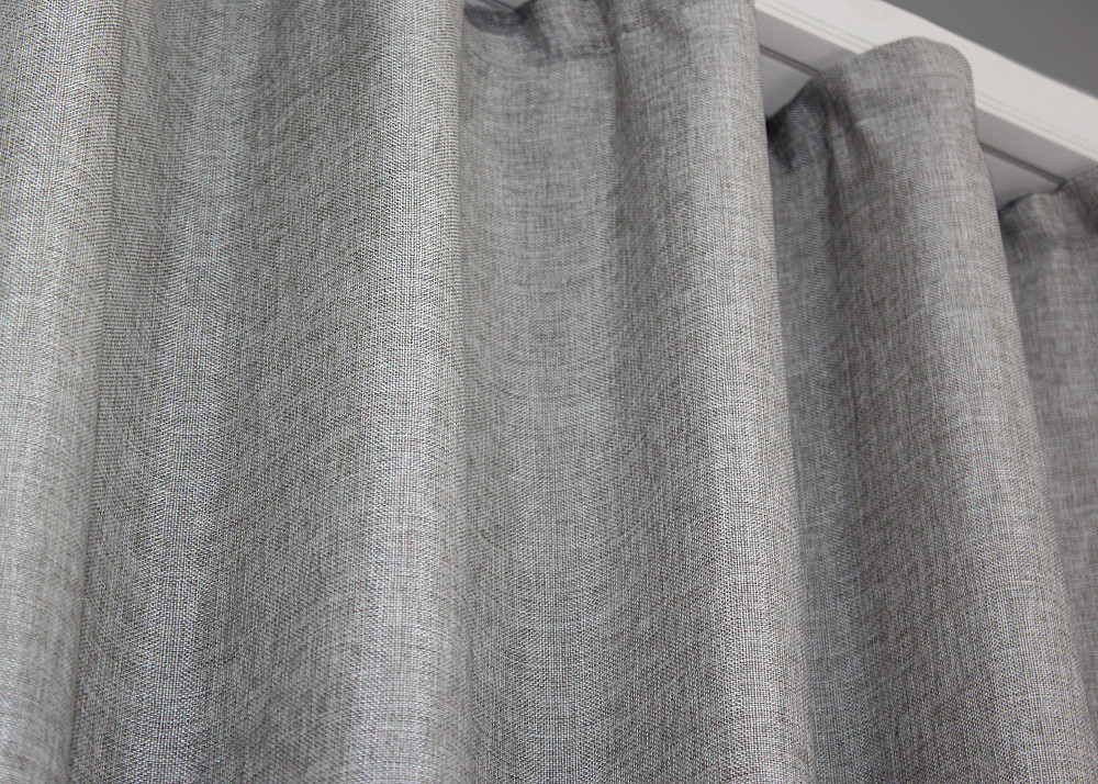 Комплект коротких штор VR-Textil Лен Мешковина № 1016ш Светло-серый 130х170 см 2 шт (35-0286) Киев - изображение 7