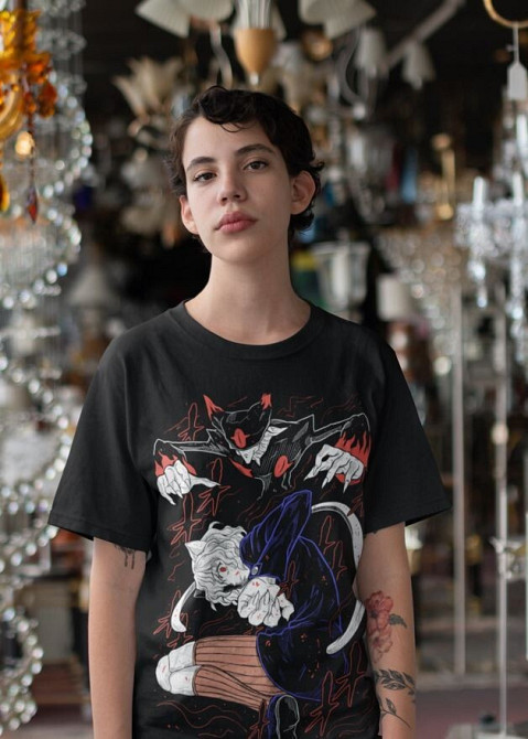 Футболка з аніме принтом Мисливець × Мисливець оверсайз (S/M/L) Чорний AnimeJ0932 Дніпро - фото 2