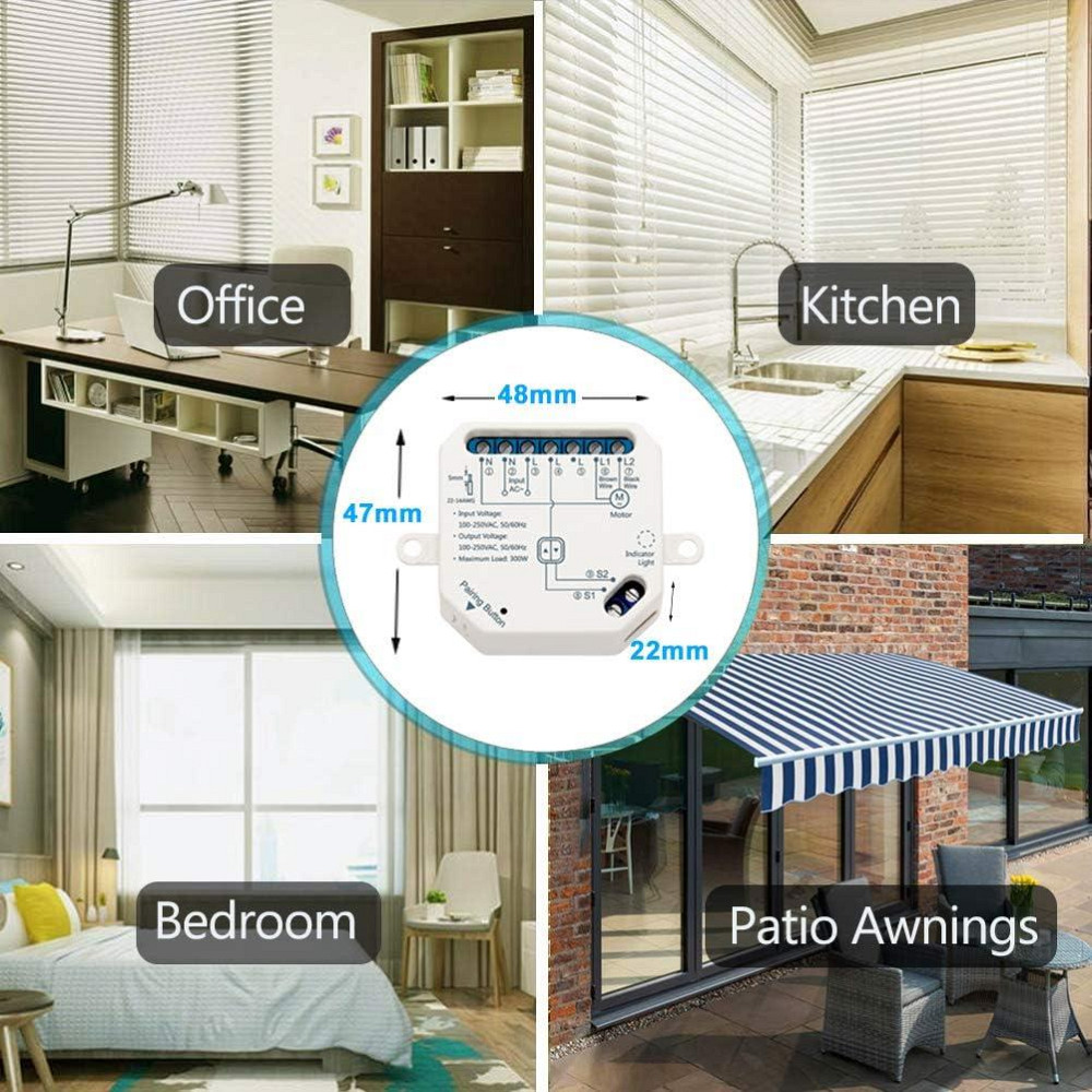 Комплект 4шт. Розумний вбудований перемикач LoraTap WiFi: релейний модуль для електричних ролет штор жалюзі та маркіз з таймером Дніпро - фото 6