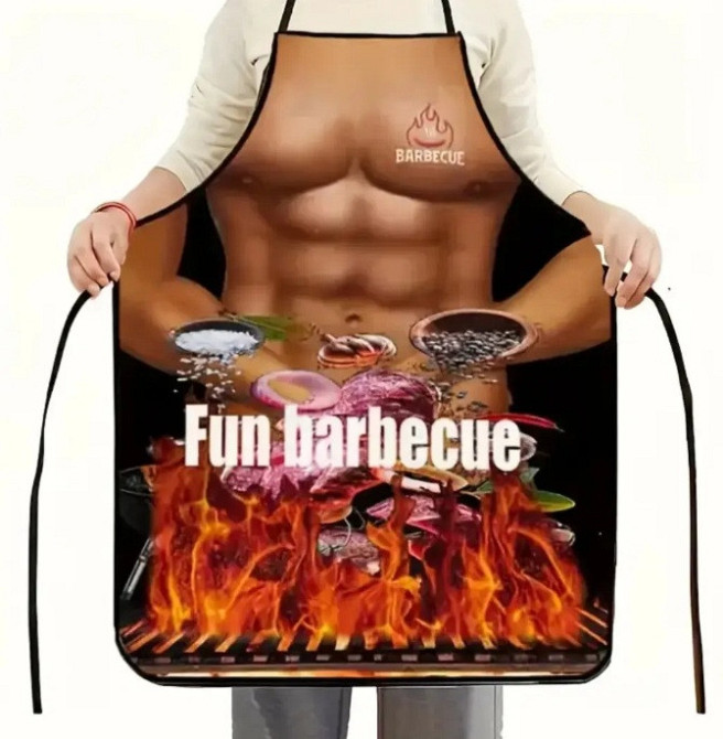 Фартук с приколом Barbecue торс гриль мясо огонь кухонный мужской для барбекю Киев - изображение 8