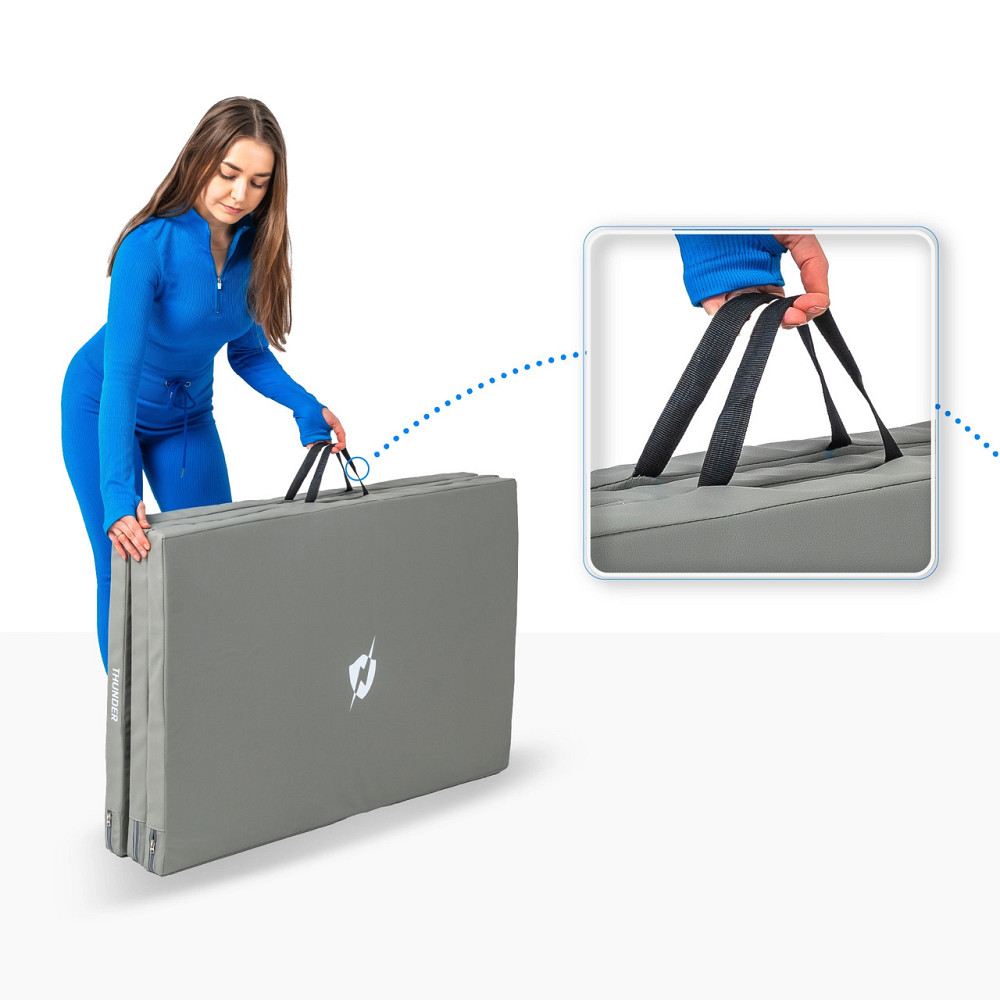 Мат гимнастический THUNDER MG-03, 197 х 100 х 5 см, серый Киев - изображение 4