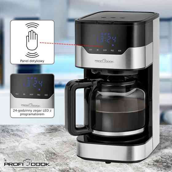 Крапельна кавоварка сенсорна 1.5 літра Profi Cook PC-KA (1169) Потужність 900 Вт Нововолинськ