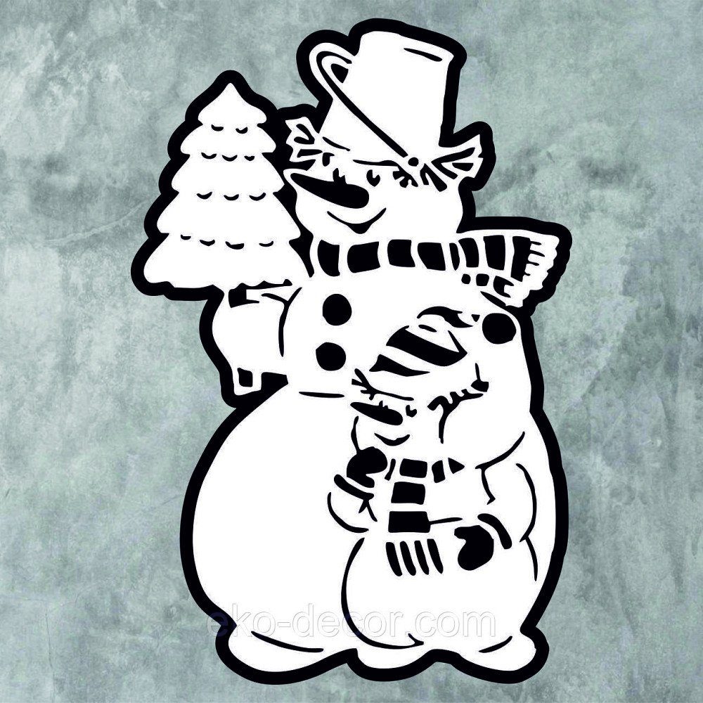 Декоративне настінне Панно «Сніговик», Декор на стену 90*58 см Київ - фото 7