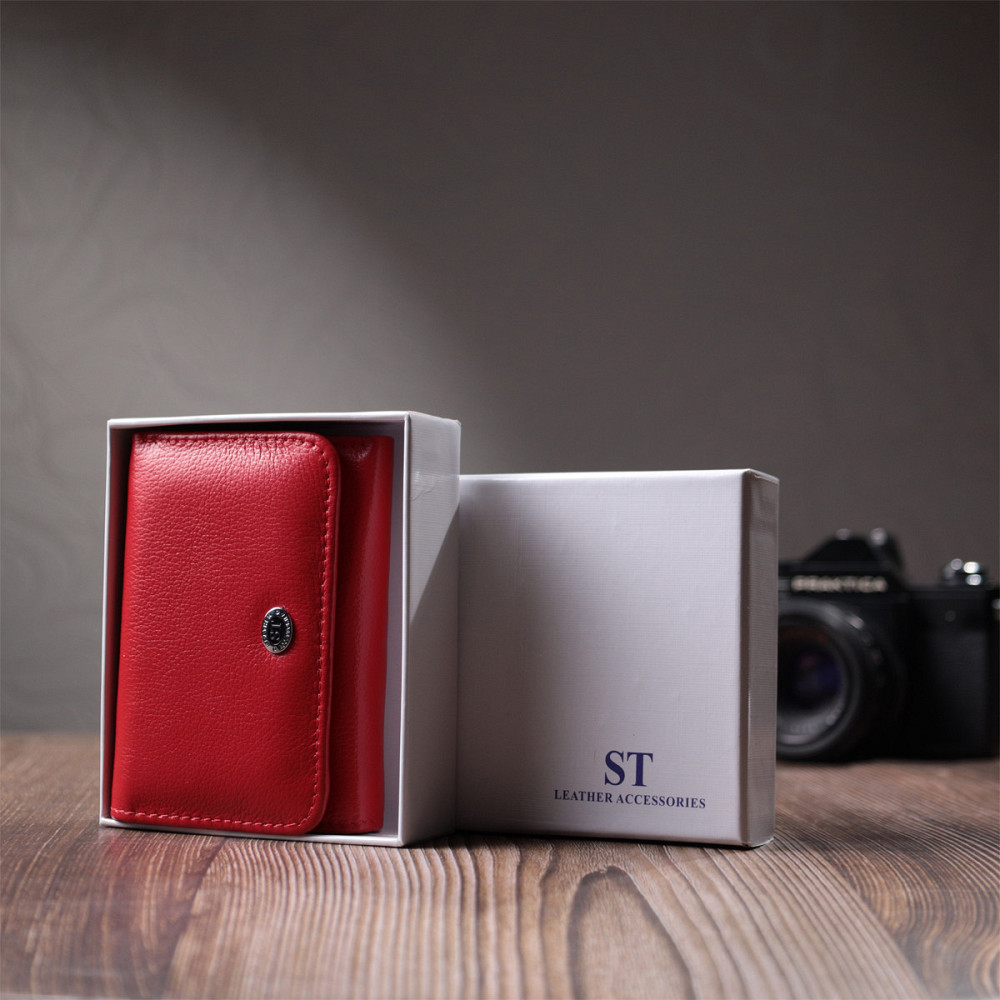 Женский кошелек горизонтального формата из натуральной кожи Красный (ST Leather) Киев - изображение 4