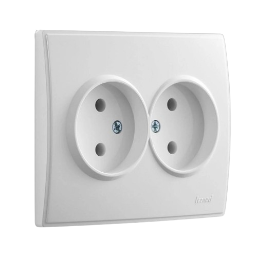 LESYA білий Розетка внутрішня 2-а без заземлення Лезард Житомир - фото 1