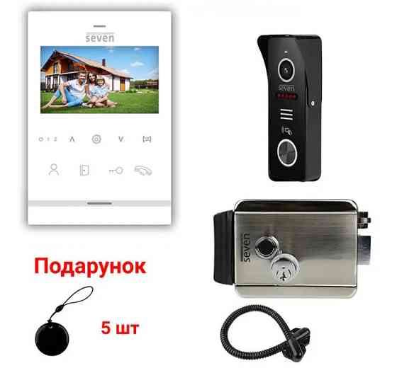 Комплект домофона 4.3 дюйма з електромеханічним замком на калітку SEVEN KD-7840d Київ