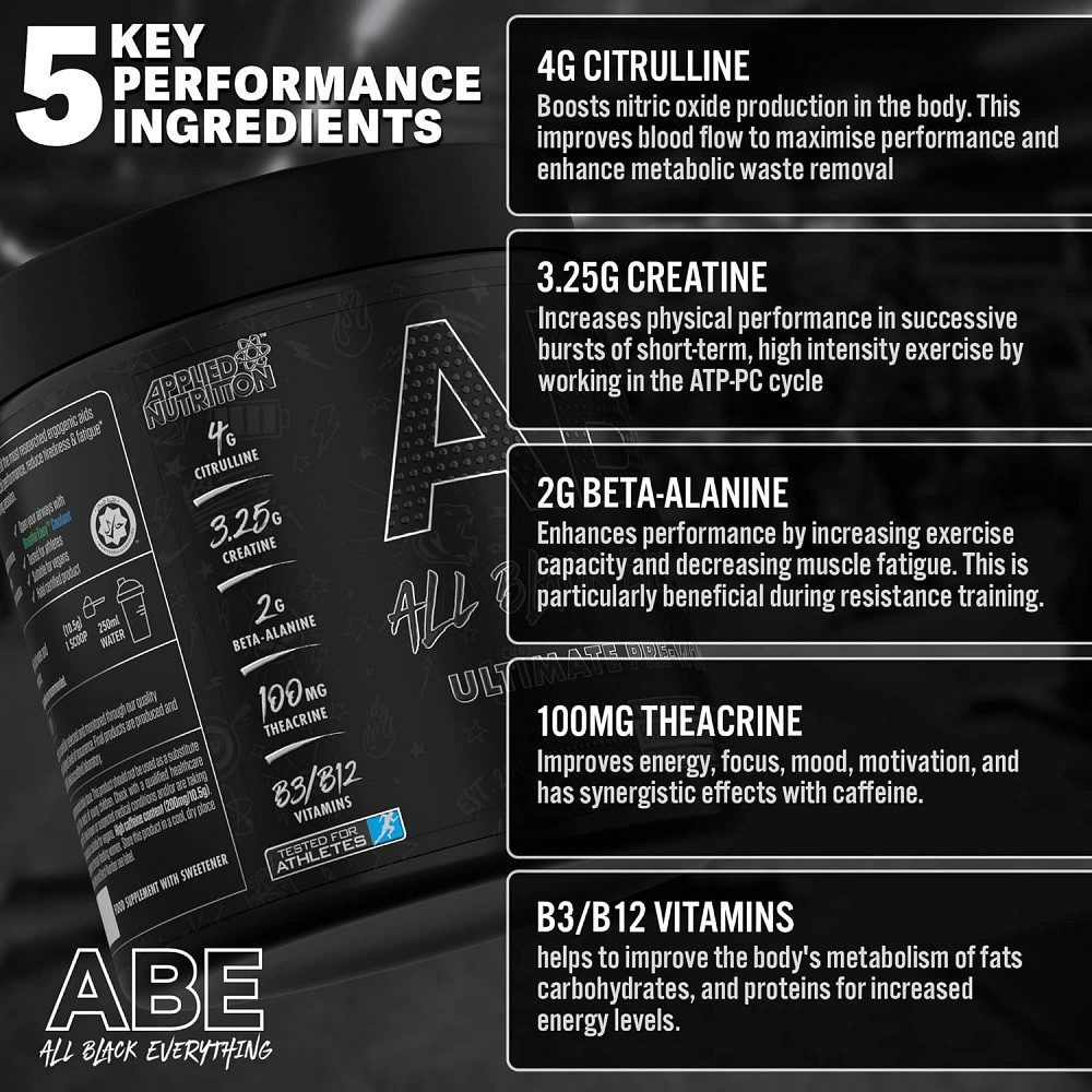 Предтренировочный комплекс Applied Nutrition ABE 315 g (Fruit Punch) Луцк - изображение 3
