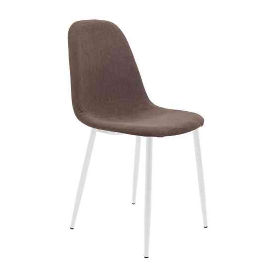 Стілець крісло м'який MacaoDesign U Simple 46 білі ніжки Коричневий Київ