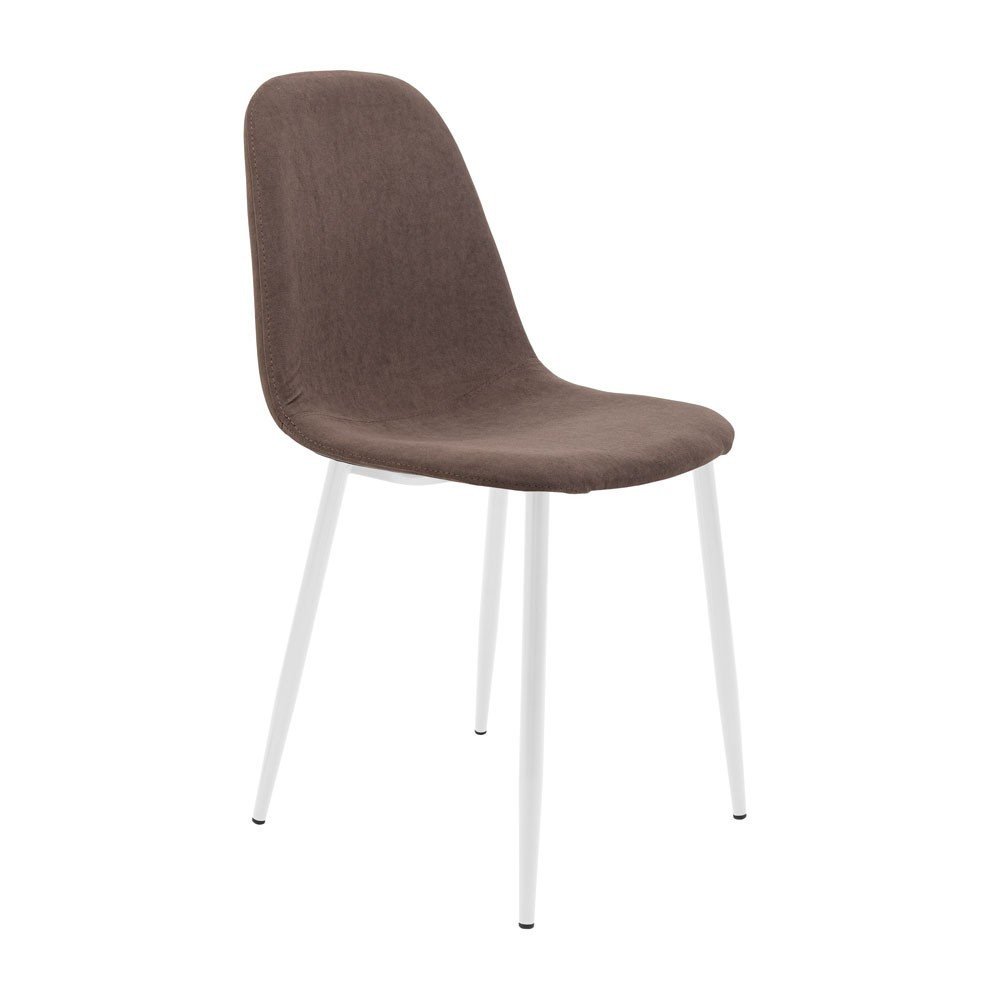 Стілець крісло м'який MacaoDesign U Simple 46 білі ніжки Коричневий Київ - фото 1