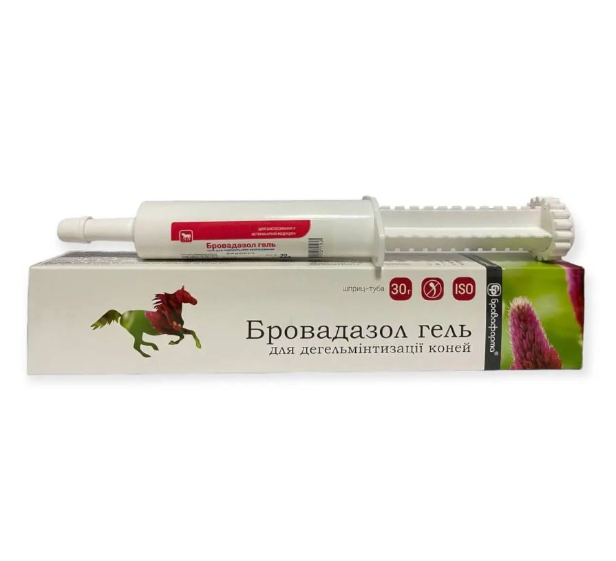Бровадазол гель (антигельминтик для лошадей) 30 мл шприц-туба Бровафарма Винница - изображение 1