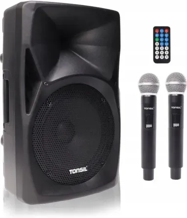 Портативная колонка Tonsil ZP 12 Czarny + 2 Мікрофони bezprzewodowe UHF Киев