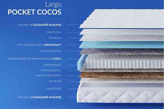 Ортопедичний пружинний матрац Largo Pocket CocosNEW /Ларго Покет Кокос ТМ Highfoam 140х200 Харків