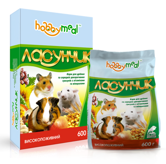 Корм Хобби Мил Лакомка для мелких и средних грызунов 600 г, O.L.KAR Винница