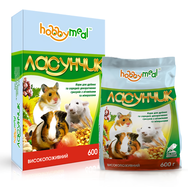 Корм Хобби Мил Лакомка для мелких и средних грызунов 600 г, O.L.KAR Винница - изображение 1