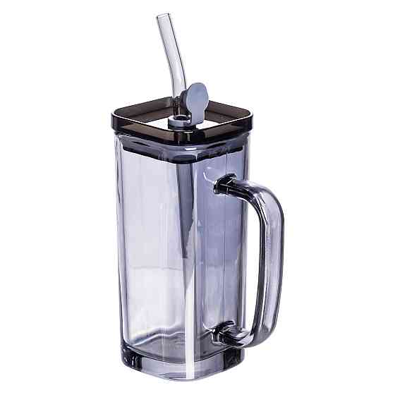 Кружка скляна з кришкою та трубочкою 280 мл Київ