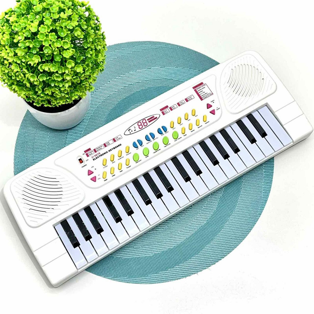 Синтезатор дитячий з мікрофоном 37 клавіш Білий (Q-802) Чернігів - фото 1