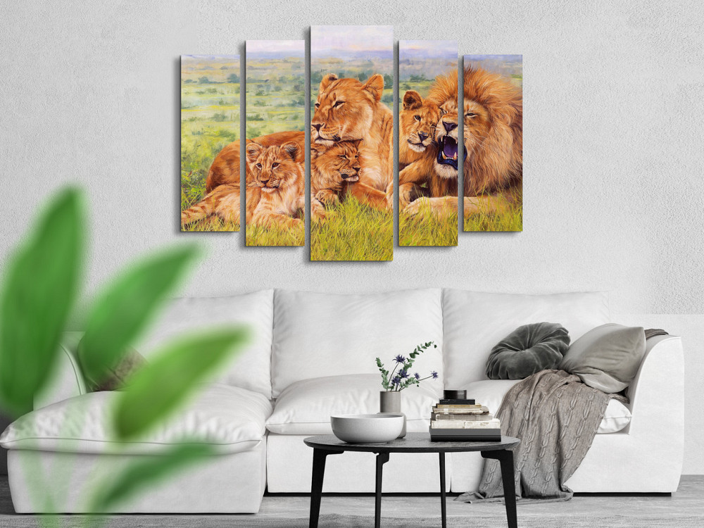 Модульна картина у вітальню / спальню Прайд левів Art-253_5 ( 80х118см ) Київ - фото 3