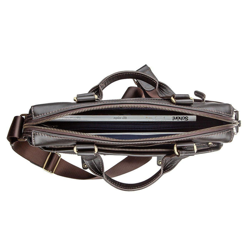 Сумка чоловіча SHVIGEL 11138 шкіряна Коричнева Київ - фото 5