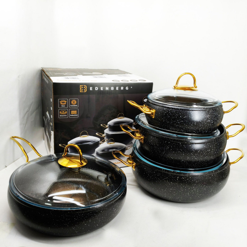 Набор кастрюль для электроплиты, Набор кастрюль из нержавеющей стали Сборный DO-45 Львов - изображение 6