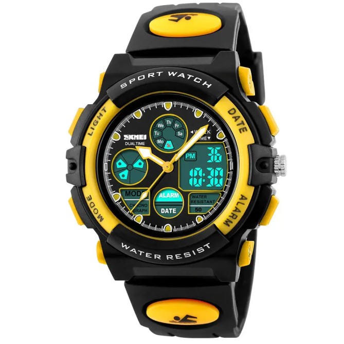 Детские спортивные наручные часы Skmei 1163 (Желтые) Киев - изображение 3