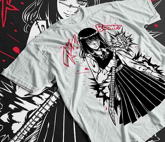 Футболка для мальчика аниме Человек-бензопила оверсайз (рост от 165 до 180 ) Черний AnimeJ0889m Днепр