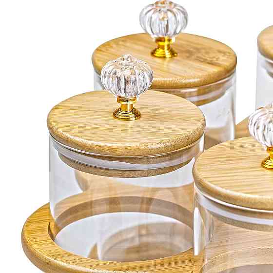 Набір банок для сипучих продуктів на підставці, 6 шт. Київ