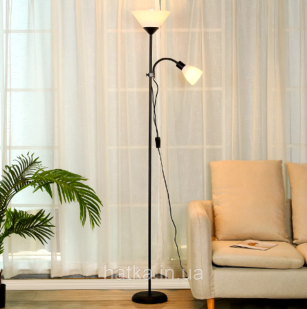 Торшер сучасний VALESO 5021-2 BK+WT на 2 плафони Київ