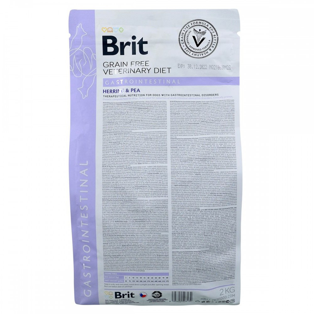 Сухий корм Brit GF VetDiet Dog Gastrointestinal для собак, при порушеннях травлення, з оселедцем, лососем та горохом, 2 кг Вінниця - фото 2