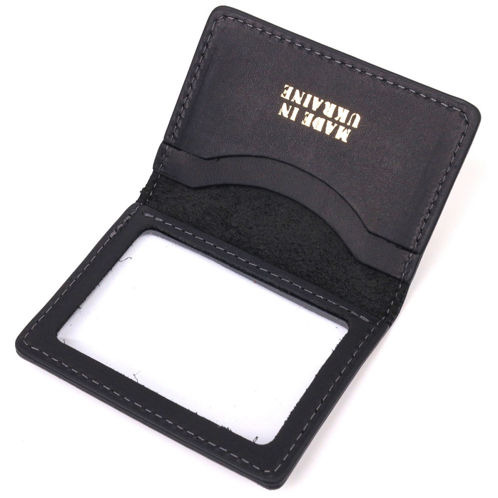 Стильна обкладинка на документи у вінтажній шкірі Слава ЗСУ GRANDE PELLE 16703 Чорна Київ - фото 5