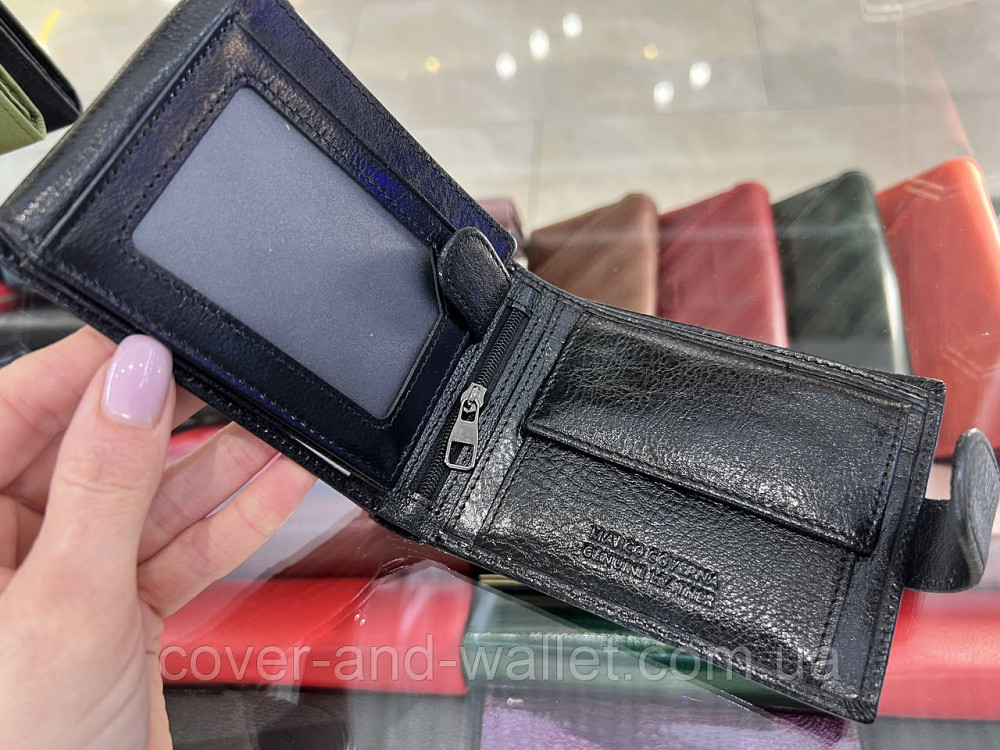 Солідний чоловічий гаманець з натуральної шкіри чорного кольору Marco Coverna BK 010-805 Київ - фото 16