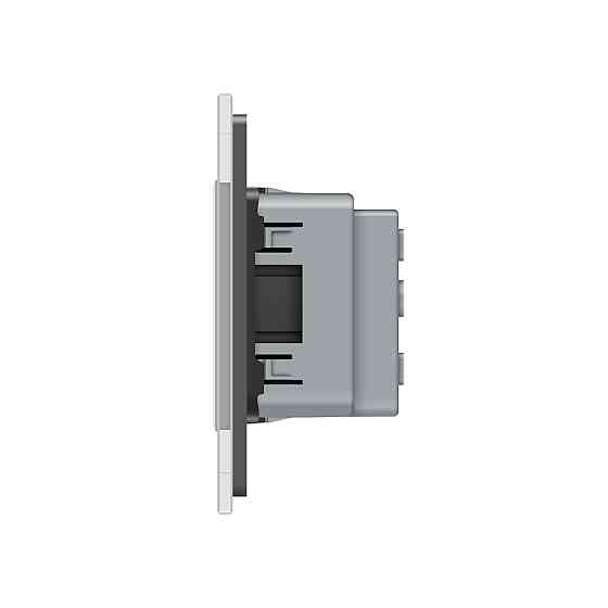 Розетка двомісна універсальна Livolo сірий скло (VL-C7FCT22-4IP) Коломыя