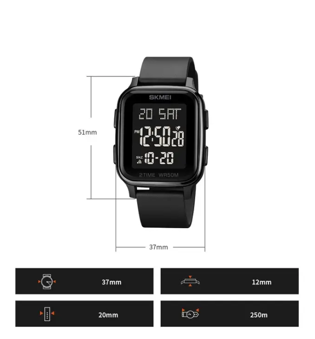 Спортивные наручные часы Skmei 1858 (Черные) Винница - изображение 9