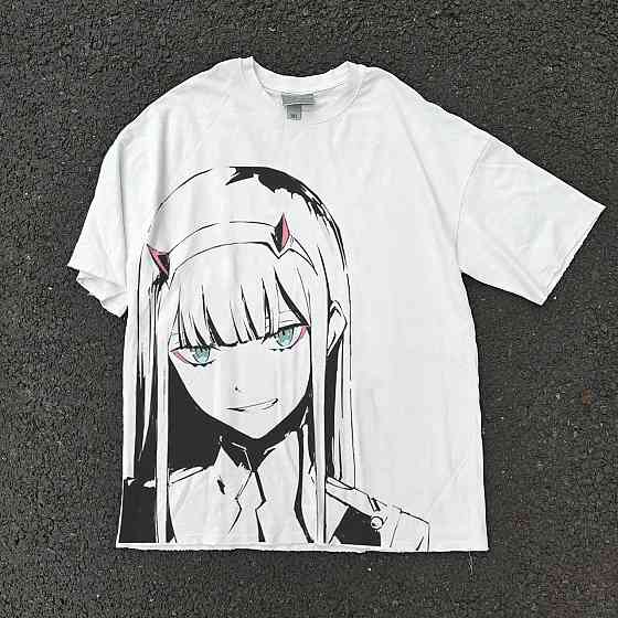 Футболка для хлопчика з принтом аніме Аніме Дарлінг Ін Тхе оверсайз (зріст від 165 до 180) Чорний Дніпро