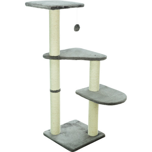 Дряпка-комплекс Trixie Altea для кошек с игрушкой на веревке сизаль/плюш серая 40х40х117 см Киев - изображение 12