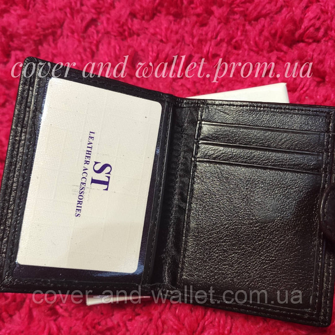 Черная кожаная кредитница для авто документов и ID карти ST Leather Киев - изображение 6