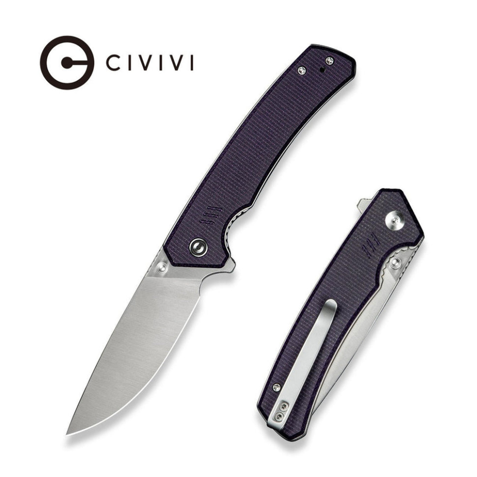 Ніж складаний туристичний Civivi Merit, (8.3 см) 14C28N / Micarta чорний Київ - фото 10