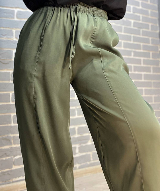 Брюки жіночі Mix Ray 4307 МОМ з резинкою та шнурком на талії, хакі, L Київ - фото 6