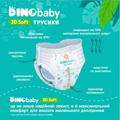 Подгузники Dino Baby 3D Soft 5 размер (12-17 кг) 30 шт (4820204701741) Винница
