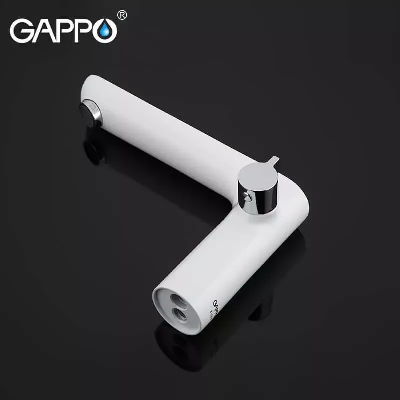 Смеситель на борт ванны GAPPO G1148 белый/хром Киев - изображение 5