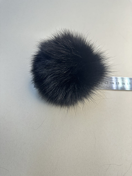 Помпони з натурального хутра песця на шапку 10-12см Чорний Харків - фото 5