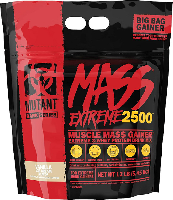 Гейнер Mutant Mass Extreme 2500 5450 g (Vanilla ice cream) Луцк - изображение 1