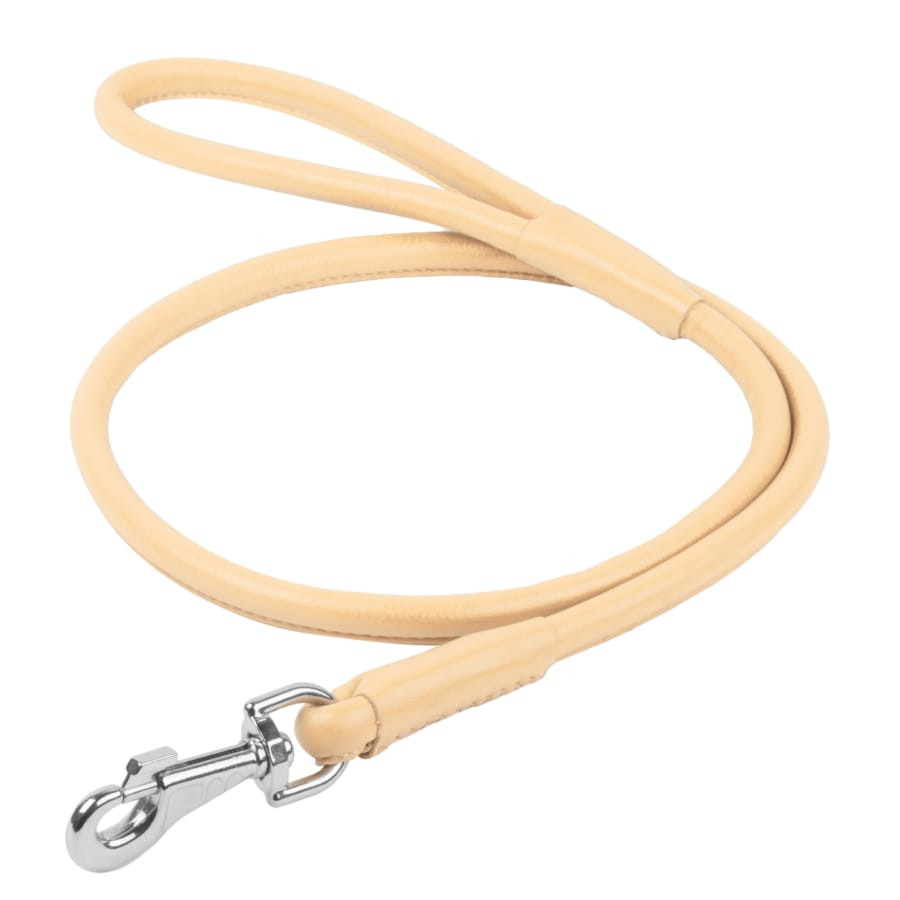 Повідець для собак шкіряний WAUDOG Glamour круглий, Д 13 мм, Дов 122 см бежевий Коломия - фото 1