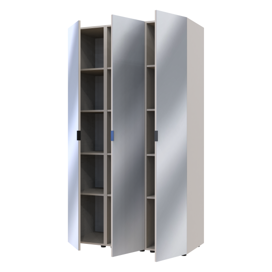 Комплект пеналів для одягу Doros Гелар (3 шт.) 117х49,5х203,4 см 3 Дзеркала/Кашемір (DRS-011262) Львів