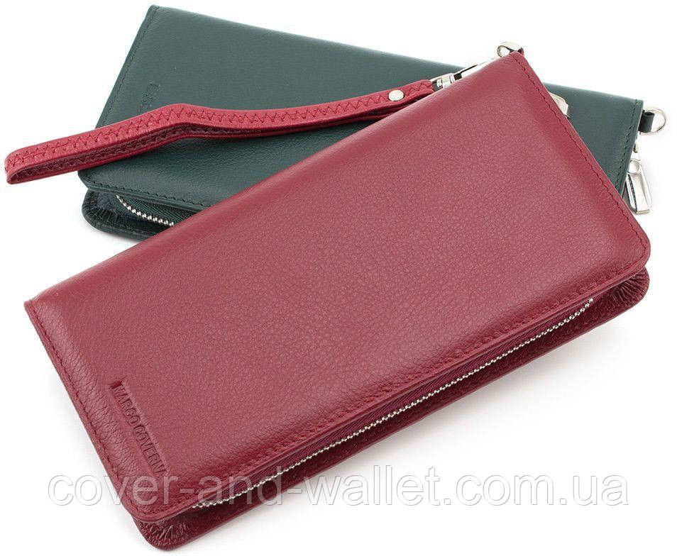 Жіночий шкіряний гаманець клатч на блискавці зеленого кольору Marco Coverna MC 6056 Київ - фото 9