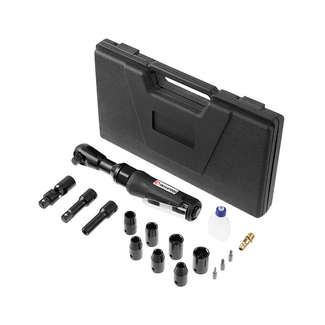 Гайковерт кутовий пневматичний 1/2", до 6,3 бар, 69 Нм, 160 об/хв, 120 л/хв, набір головок, кейс INTERTOOL PT-1110 Київ - фото 10