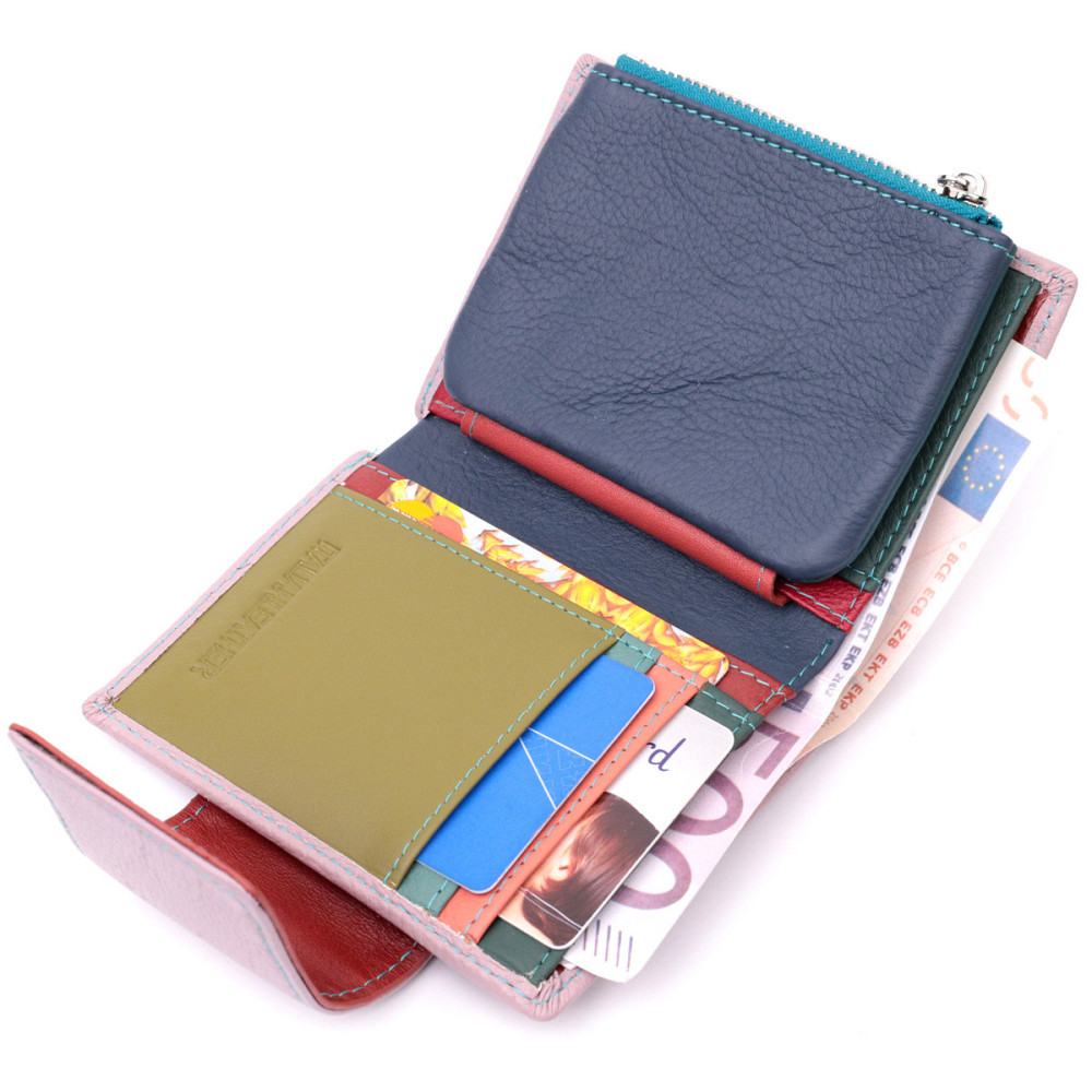 Цікаве портмоне з монетницею для жінок із натуральної шкіри Бежевий (ST Leather) Київ - фото 1