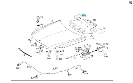 Mercedes-Benz  A2126820426 Шумоізоляція капота права E-class W212 E-class S212 Одесса