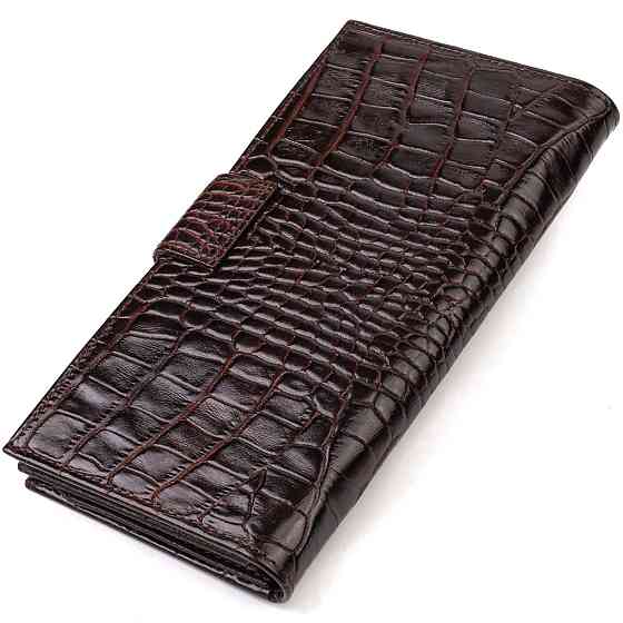 Стильний гаманець для чоловіків з натуральної шкіри з тисненням під крокодила (CANPELLINI) Київ