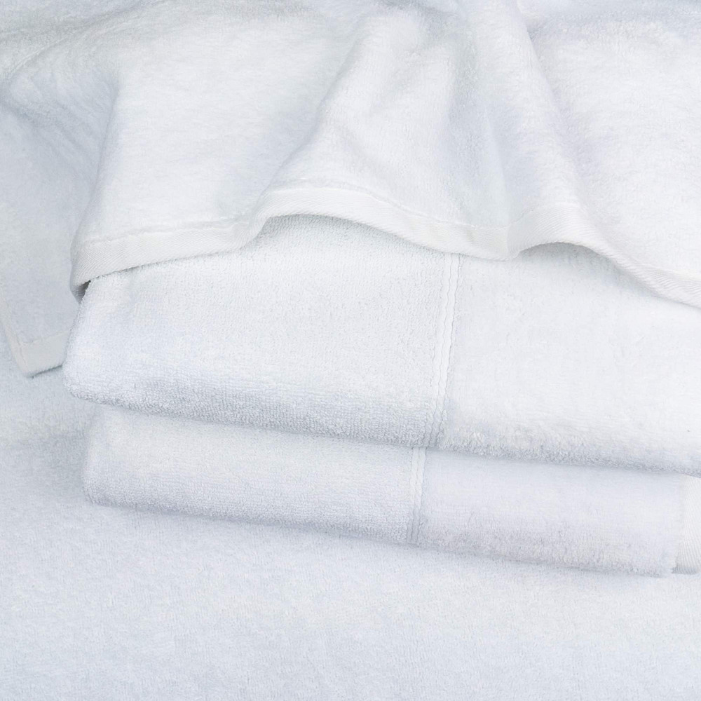 Банний рушник махра/велюр GM Textile 70x140см Преміум якості Milado 550г/м2 (Білий) Суми - фото 3